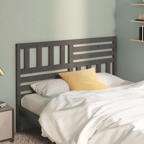 Wezgłowie łóżka, szare, 156x4x100 cm, lite drewno sosnowe