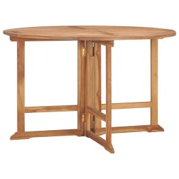 Składany stół ogrodowy, Ø110x75 cm, lite drewno tekowe