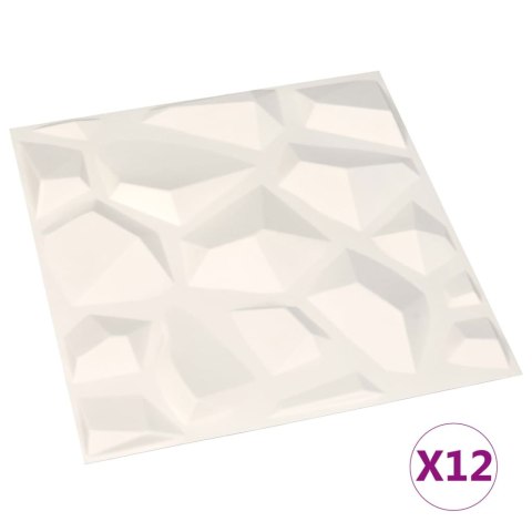 Panele ścienne 3D, 12 szt., 0,5x0,5 m, 3 m²