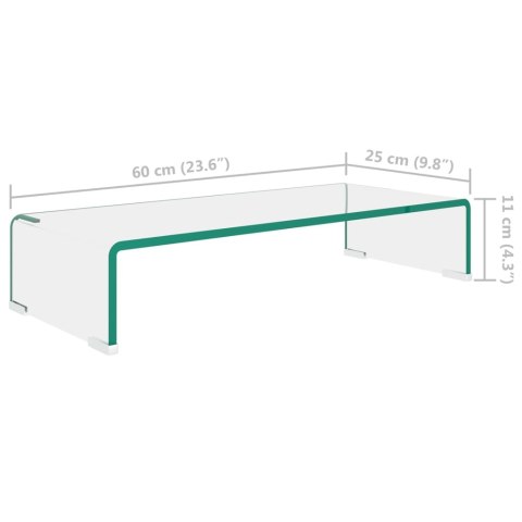 Podstawka pod monitor / telewizor szklana 60x25x11 cm