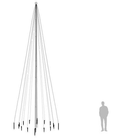 Choinka z kołkiem gruntowym, 1134 niebieskie LED, 800 cm