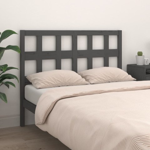Wezgłowie łóżka, szare, 165,5x4x100 cm, lite drewno sosnowe