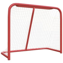 Bramka do hokeja, czerwono-biała, 183x71x122 cm, poliester
