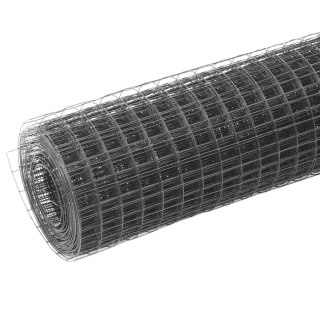 Ogrodzenie z siatki, stal i PVC, 10x0,5 m, szare