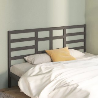 Wezgłowie łóżka, szare, 206x4x104 cm, lite drewno sosnowe