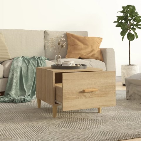 Stolik kawowy, dąb sonoma, 50x50x40 cm, materiał drewnopochodny