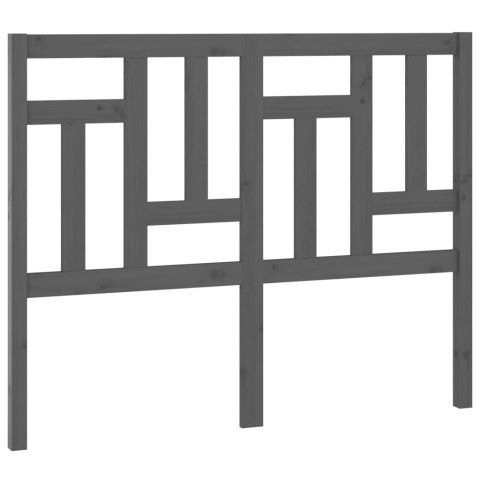 Wezgłowie łóżka, szare, 125,5x4x100 cm, lite drewno sosnowe