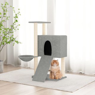 Drapak dla kota z sizalowymi słupkami, jasnoszary, 96 cm