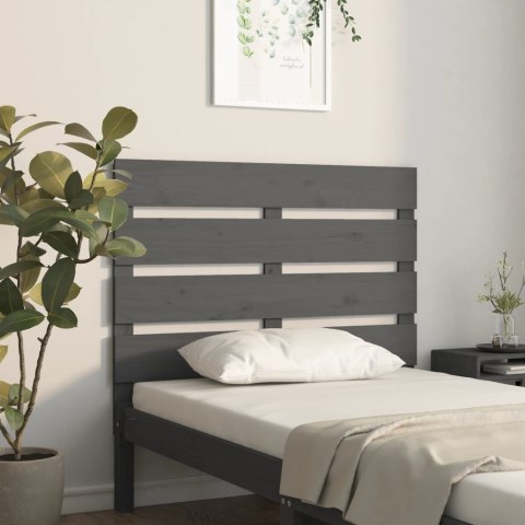 Wezgłowie łóżka, szare, 100x3x80 cm, lite drewno sosnowe