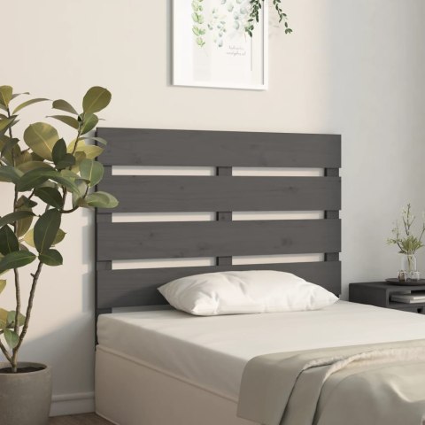 Wezgłowie łóżka, szare, 100x3x80 cm, lite drewno sosnowe