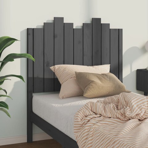 Wezgłowie łóżka, szare, 96x4x110 cm, lite drewno sosnowe