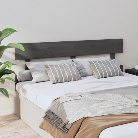 Wezgłowie łóżka, szare, 164x3x81 cm, lite drewno sosnowe