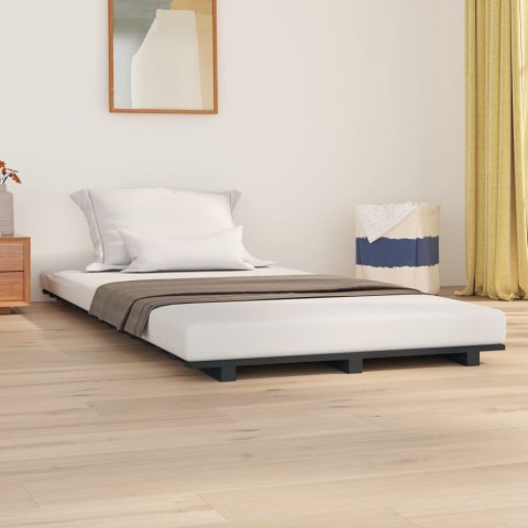 Rama łóżka, szara, 100 x 200 cm, lite drewno sosnowe