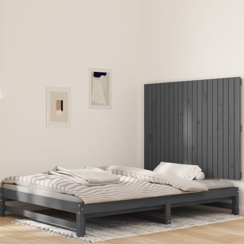 Wezgłowie łóżka, szare, 127,5x3x90 cm, lite drewno sosnowe