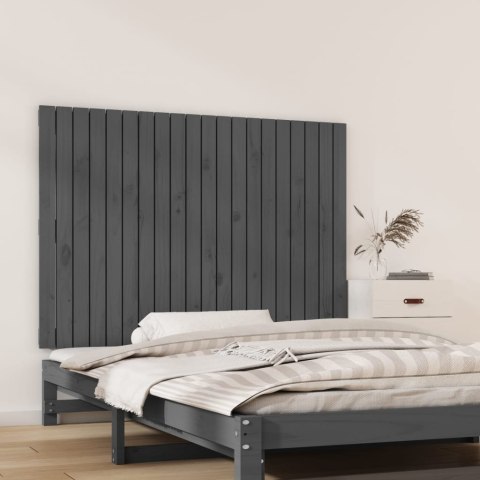 Wezgłowie łóżka, szare, 127,5x3x90 cm, lite drewno sosnowe