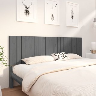 Wezgłowie łóżka, szare, 205,5x4x100 cm, lite drewno sosnowe