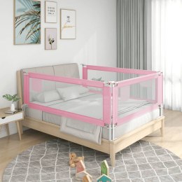 Barierka do łóżeczka dziecięcego, różowa, 160x25 cm, tkanina