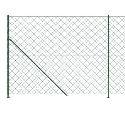 Ogrodzenie z siatki, ze stopami słupków, zielone, 2,2x25 m