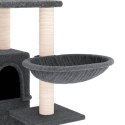 Drapak dla kota z sizalowymi słupkami, ciemnoszary, 175 cm