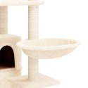 Drapak dla kota z sizalowymi słupkami, kremowy, 175 cm