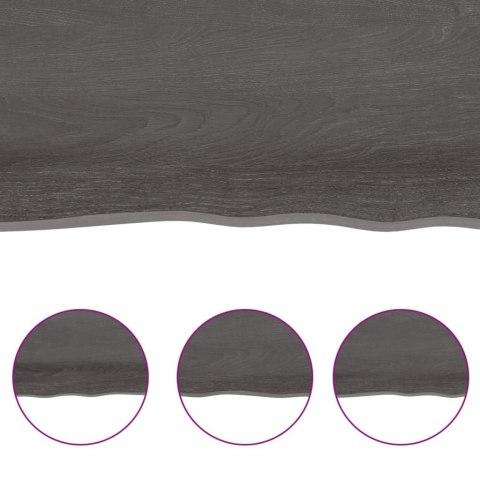 Półka, ciemnobrązowa, 40x20x2 cm, wykończone lite drewno dębowe