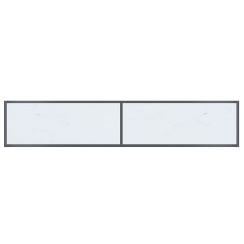 Stolik konsolowy, biały, 180x35x75,5 cm, szkło hartowane