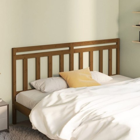 Wezgłowie łóżka, miodowy brąz 206x4x100 cm, lite drewno sosnowe
