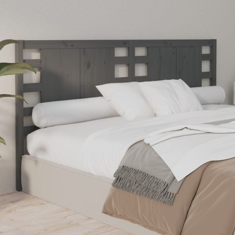 Wezgłowie łóżka, szare, 166x4x100 cm, lite drewno sosnowe