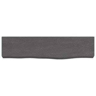 Półka, ciemnobrązowa, 40x10x4 cm, wykończone lite drewno dębowe
