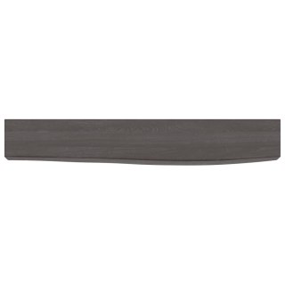 Półka, ciemnobrązowa, 60x10x6 cm, wykończone lite drewno dębowe