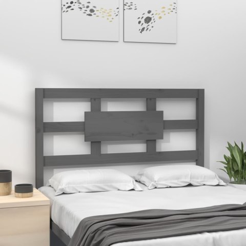 Wezgłowie łóżka, szare, 105,5x4x100 cm, lite drewno sosnowe
