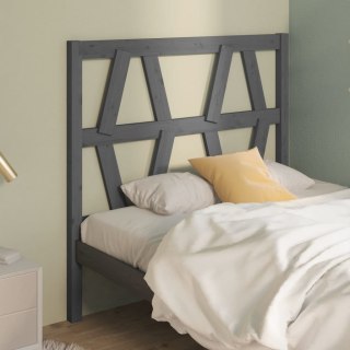 Wezgłowie łóżka, szare, 106x4x100 cm, lite drewno sosnowe