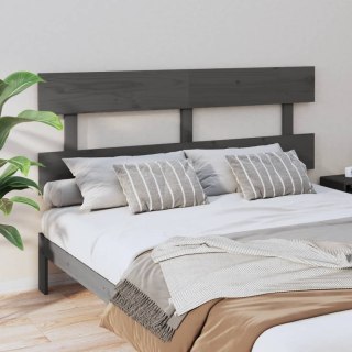 Wezgłowie łóżka, szare, 154x3x81 cm, lite drewno sosnowe