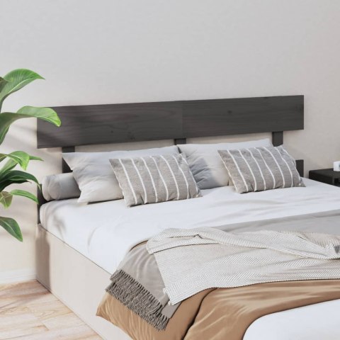 Wezgłowie łóżka, szare, 154x3x81 cm, lite drewno sosnowe