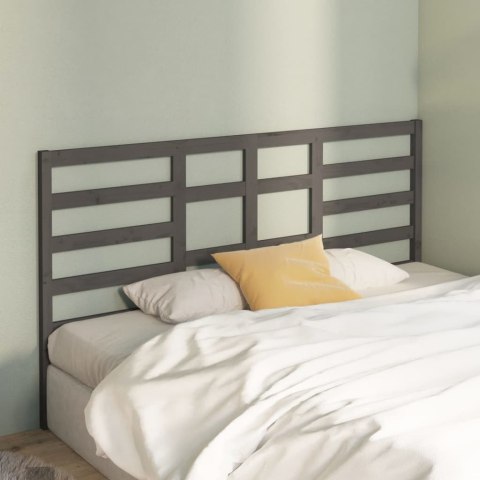 Wezgłowie łóżka, szare, 186x4x104 cm, lite drewno sosnowe
