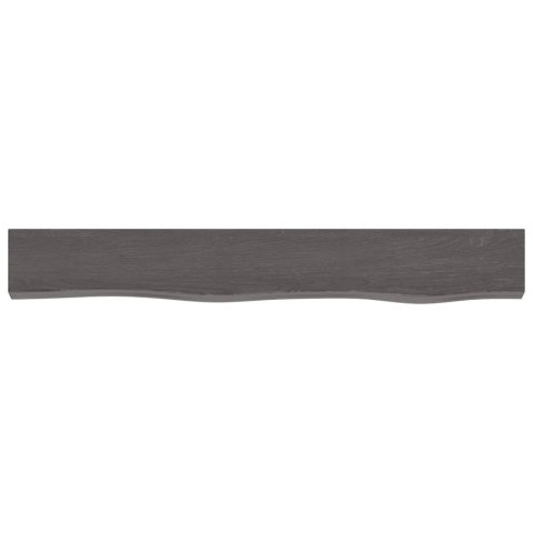 Półka, ciemnobrązowa, 80x10x2 cm, wykończone lite drewno dębowe