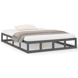 Rama łóżka, szara, 120 x 200 cm, lite drewno