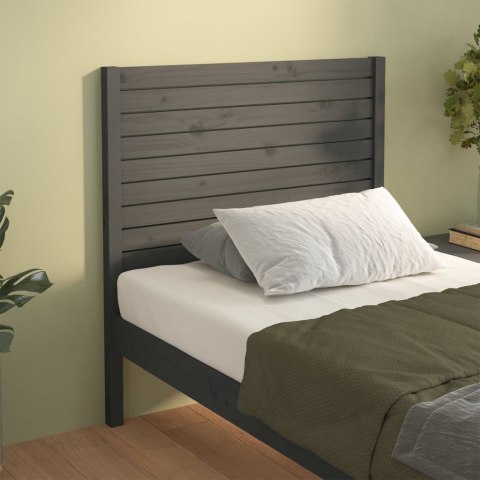 Wezgłowie łóżka, szare, 81x4x100 cm, lite drewno sosnowe