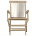 Składane krzesła ogrodowe, 2 szt., szare, 56x61x89 cm, tekowe