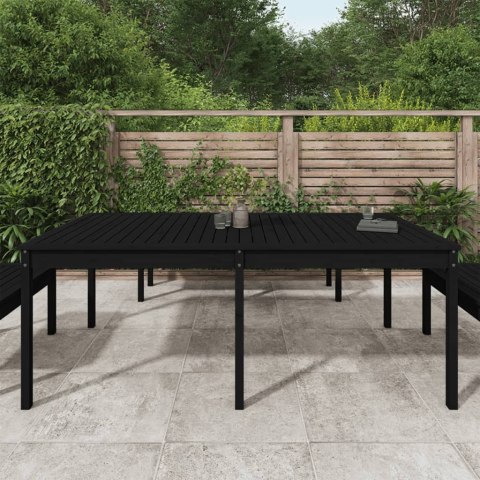 Stół ogrodowy, czarny, 203,5x100x76 cm, lite drewno sosnowe