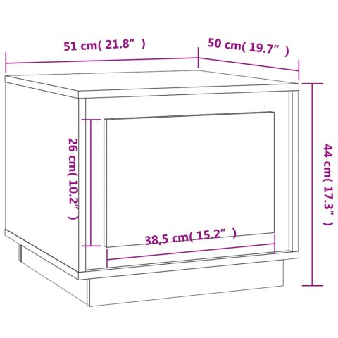 Stolik kawowy, biały, 51x50x44 cm, materiał drewnopochodny