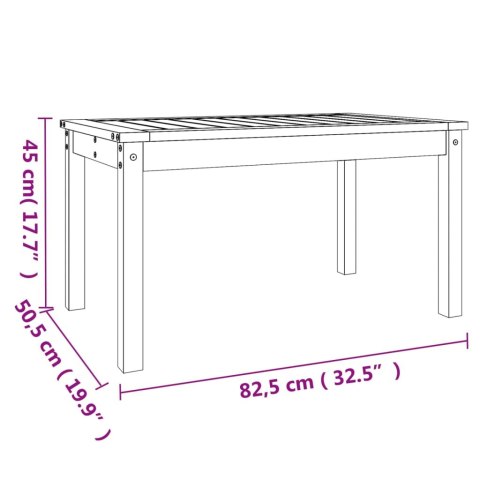 Stolik ogrodowy, czarny, 82,5x50,5x45 cm, lite drewno sosnowe