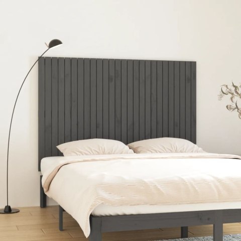Wezgłowie łóżka, szare, 166x3x110 cm, lite drewno sosnowe
