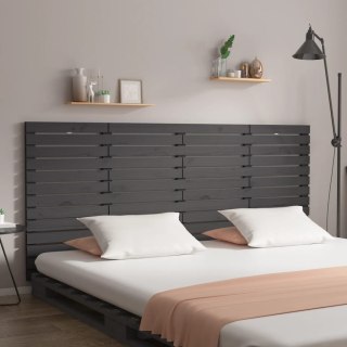 Wezgłowie łóżka, szare, 206x3x91,5 cm, lite drewno sosnowe