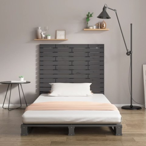Wezgłowie łóżka, szare, 146x3x91,5 cm, lite drewno sosnowe