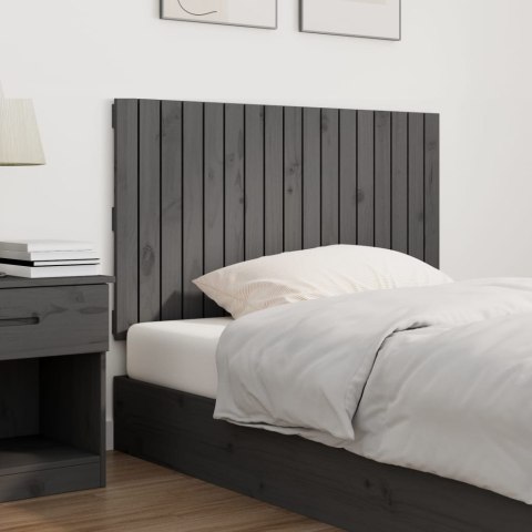 Wezgłowie łóżka, szare, 108x3x60 cm, lite drewno sosnowe