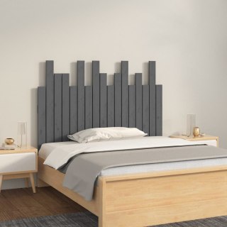Wezgłowie łóżka, szare, 108x3x80 cm, lite drewno sosnowe