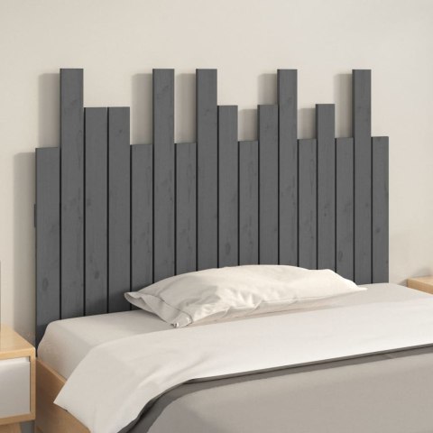 Wezgłowie łóżka, szare, 108x3x80 cm, lite drewno sosnowe