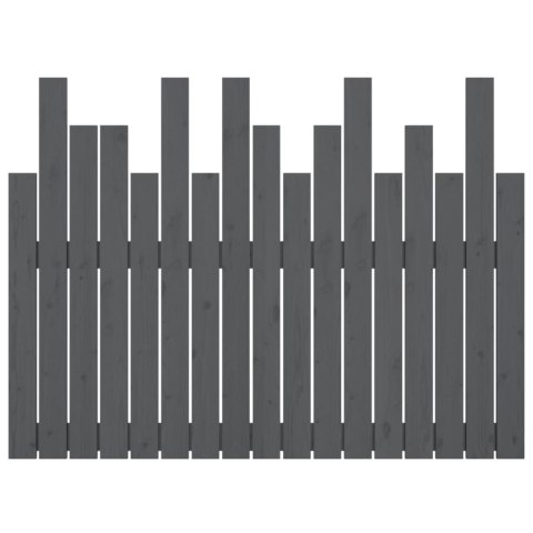 Wezgłowie łóżka, szare, 108x3x80 cm, lite drewno sosnowe