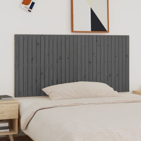 Wezgłowie łóżka, szare, 185x3x90 cm, lite drewno sosnowe
